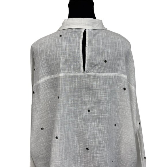 Zara Basic White Blouse with Black Dots – Breezy Summer Style - Picture 6 of 9